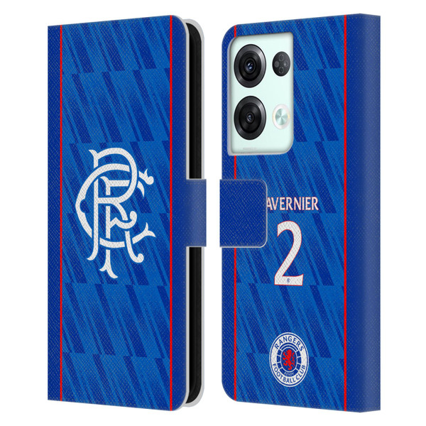Rangers FC 2024/25 Players Home Kit James Tavernier Leather Book Wallet Case Cover For OPPO Reno8 Pro