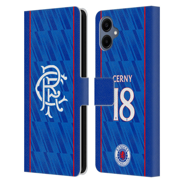Rangers FC 2024/25 Players Home Kit Cerný Leather Book Wallet Case Cover For Samsung Galaxy A06 4G