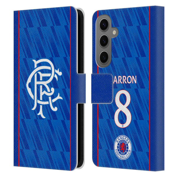 Rangers FC 2024/25 Players Home Kit Connor Barron Leather Book Wallet Case Cover For Samsung Galaxy S25