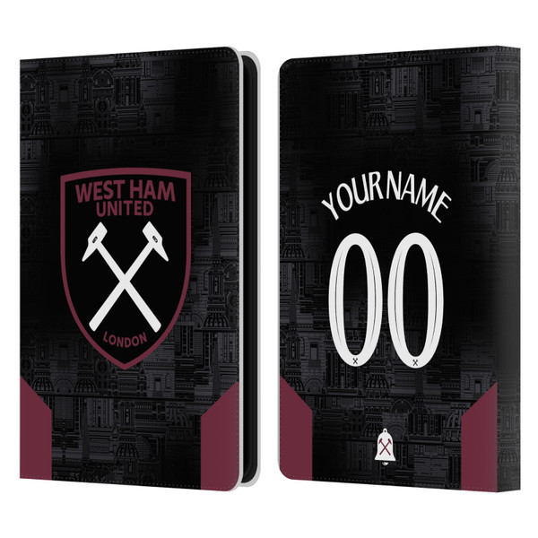 Custom Customised Personalised West Ham United FC 2024/25 Kit Away Leather Book Wallet Case Cover For Amazon Kindle Paperwhite 5 (2021)