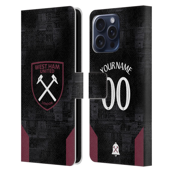 Custom Customised Personalised West Ham United FC 2024/25 Kit Away Leather Book Wallet Case Cover For Apple iPhone 16 Pro Max Custom Customised Personalised West Ham United FC 2024/25 Kit Away Leather Book Wallet Case Cover For Apple iPhone 16 Pro Max