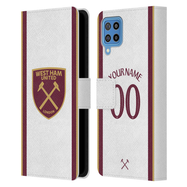 Custom Customised Personalised West Ham United FC 2024/25 Kit Third Leather Book Wallet Case Cover For Samsung Galaxy F22 (2021)