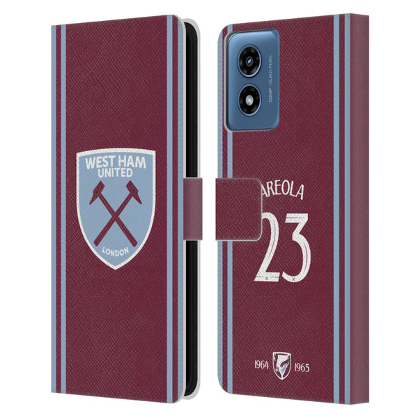 West Ham United FC 2024/25 Players Home Kit Alphonse Areola Leather Book Wallet Case Cover For Motorola Moto G Play (2024)