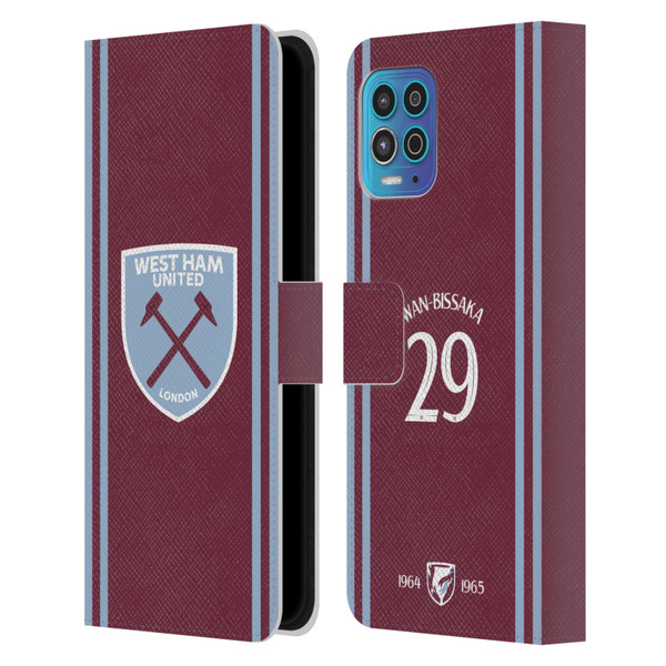 West Ham United FC 2024/25 Players Home Kit Aaron Wan-Bissaka Leather Book Wallet Case Cover For Motorola Moto G100 West Ham United FC 2024/25 Players Home Kit Aaron Wan-Bissaka Leather Book Wallet Case Cover For Motorola Moto G100