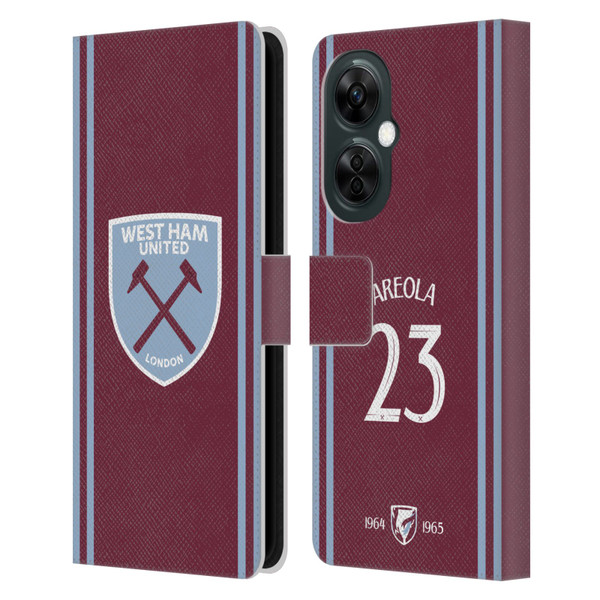 West Ham United FC 2024/25 Players Home Kit Alphonse Areola Leather Book Wallet Case Cover For OnePlus Nord N30