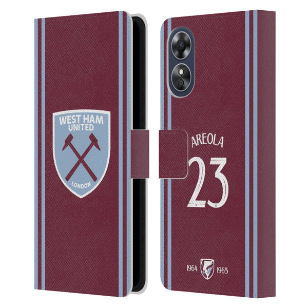 West Ham United FC 2024/25 Players Home Kit Alphonse Areola Leather Book Wallet Case Cover For OPPO A17