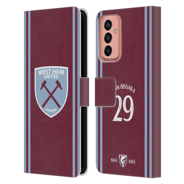 West Ham United FC 2024/25 Players Home Kit Aaron Wan-Bissaka Leather Book Wallet Case Cover For Samsung Galaxy M13 (2022)