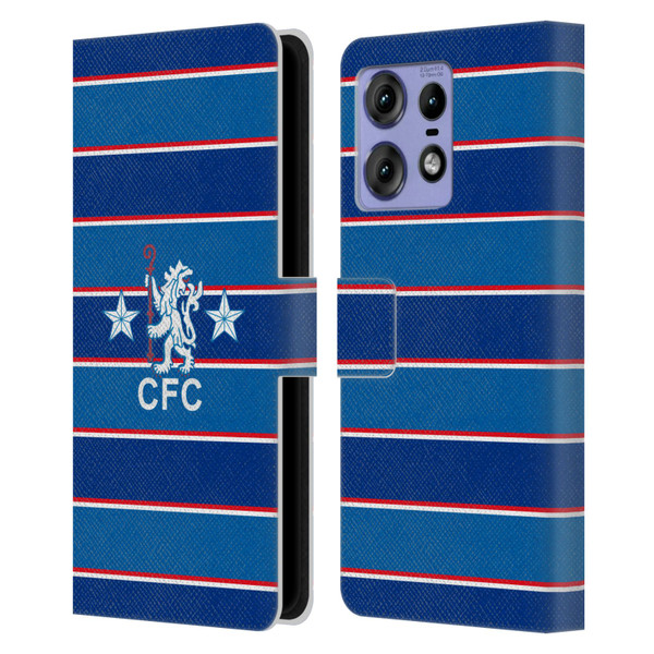 Chelsea Football Club Retro Kit and Stadium 1984 Home Leather Book Wallet Case Cover For Motorola Edge 50 Pro