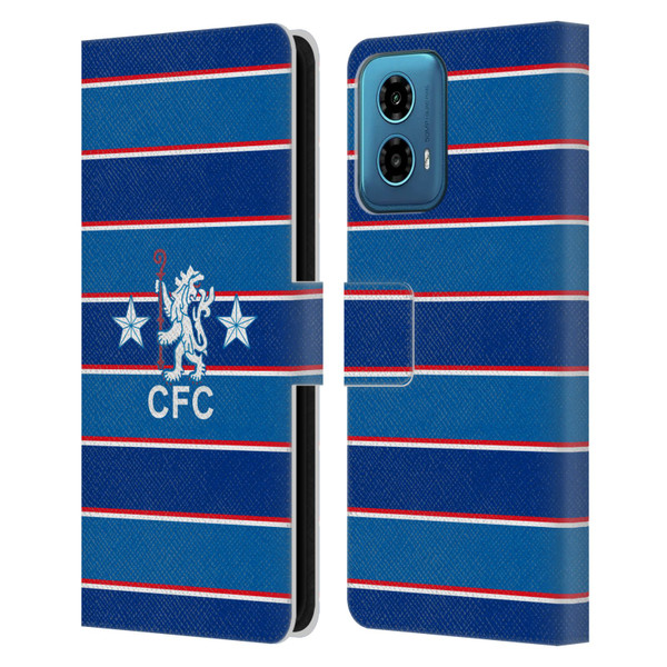 Chelsea Football Club Retro Kit and Stadium 1984 Home Leather Book Wallet Case Cover For Motorola Moto G34 5G