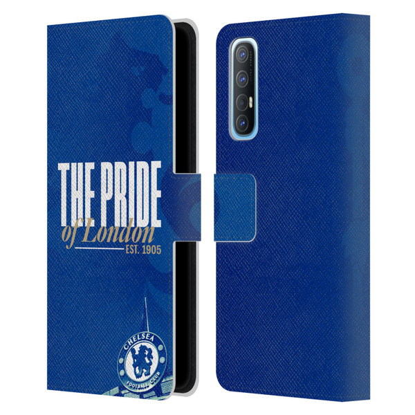 Chelsea Football Club Retro Kit and Stadium Pride Of London Leather Book Wallet Case Cover For OPPO Find X2 Neo 5G