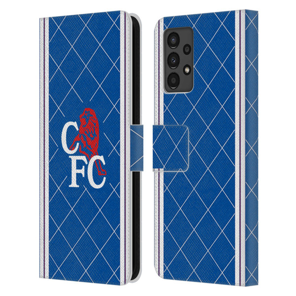 Chelsea Football Club Retro Kit and Stadium 1988 Home Leather Book Wallet Case Cover For Samsung Galaxy A13 (2022)