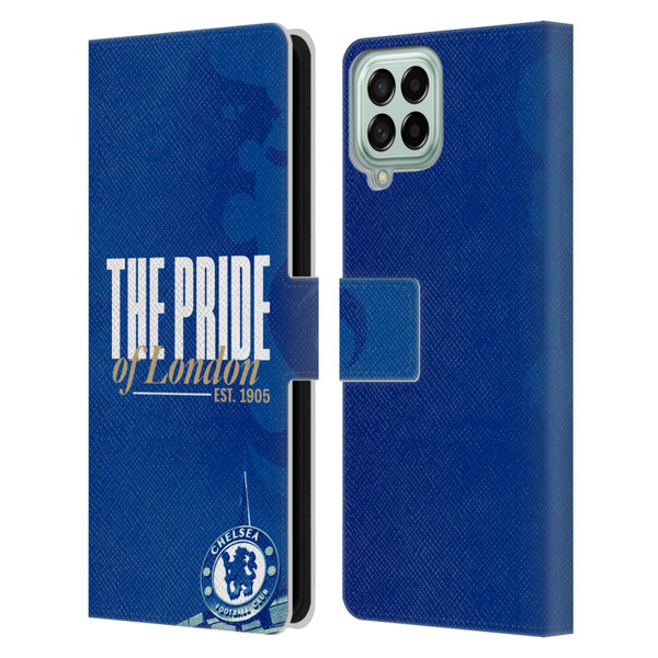 Chelsea Football Club Retro Kit and Stadium Pride Of London Leather Book Wallet Case Cover For Samsung Galaxy M53 (2022)