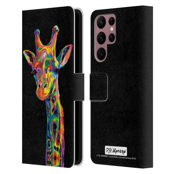 P.D. Moreno Animals Giraffe Leather Book Wallet Case Cover For Samsung Galaxy S22 Ultra 5G