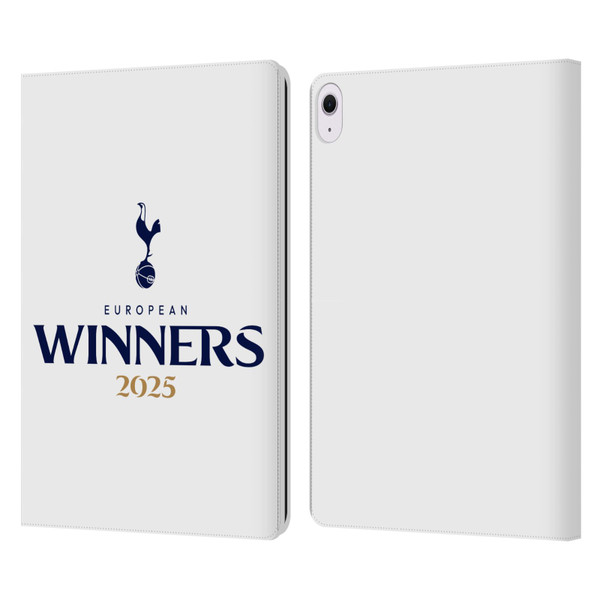 Tottenham Hotspur F.C. 2025 European Winners White Leather Book Wallet Case Cover For Apple iPad Air 13 2024/2025