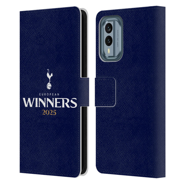 Tottenham Hotspur F.C. 2025 European Winners Blue Leather Book Wallet Case Cover For Nokia X30