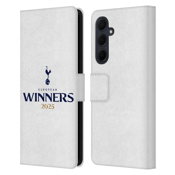 Tottenham Hotspur F.C. 2025 European Winners White Leather Book Wallet Case Cover For Samsung Galaxy A35 5G