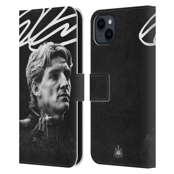 Newcastle United Football Club 2024/25 First Team Anthony Gordon Leather Book Wallet Case Cover For Apple iPhone 15 Plus