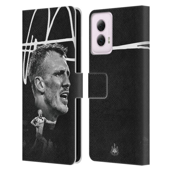 Newcastle United Football Club 2024/25 First Team Dan Burn Leather Book Wallet Case Cover For Motorola Moto G Power (2024)