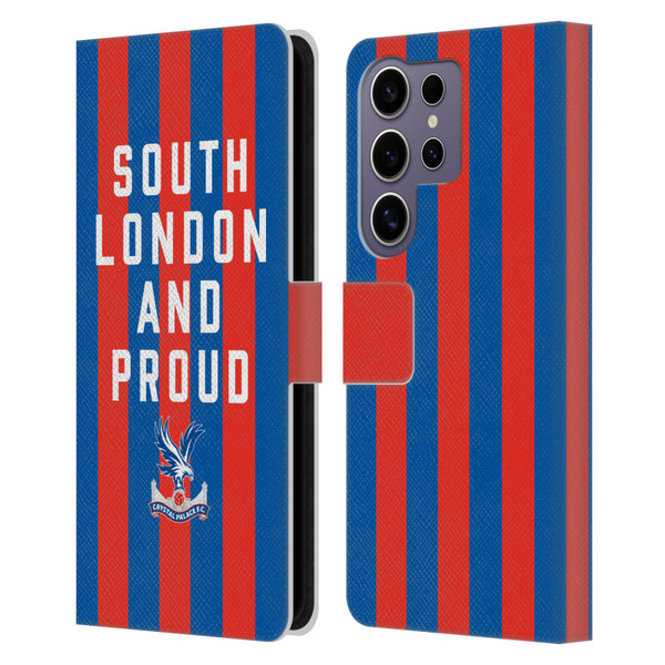 Crystal Palace FC 2025 Cup Final South London & Proud Leather Book Wallet Case Cover For Samsung Galaxy S25 Ultra