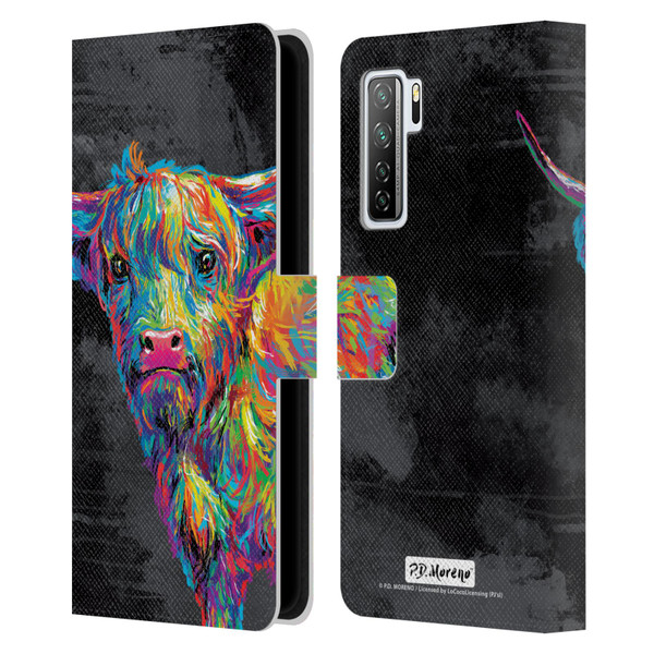 P.D. Moreno Animals II Reuben The Highland Cow Leather Book Wallet Case Cover For Huawei Nova 7 SE/P40 Lite 5G