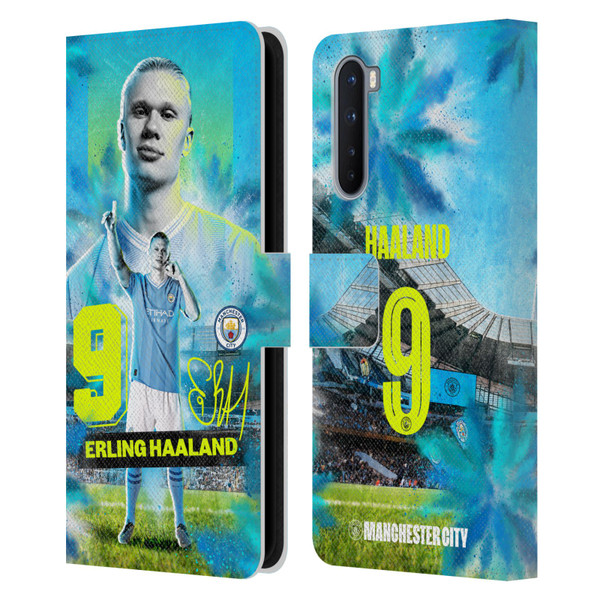 Manchester City Man City FC 2023/24 First Team Erling Haaland Leather Book Wallet Case Cover For OnePlus Nord 5G