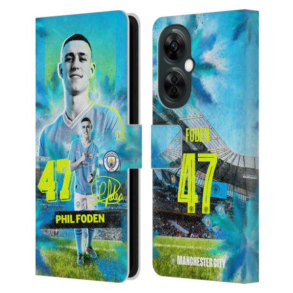 Manchester City Man City FC 2023/24 First Team Phil Foden Leather Book Wallet Case Cover For OnePlus Nord N30