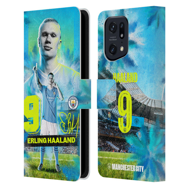 Manchester City Man City FC 2023/24 First Team Erling Haaland Leather Book Wallet Case Cover For OPPO Find X5 Pro