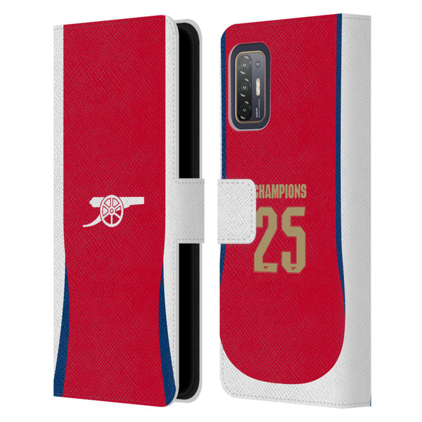 Arsenal FC 2025 Women's Champions Home Leather Book Wallet Case Cover For HTC Desire 21 Pro 5G