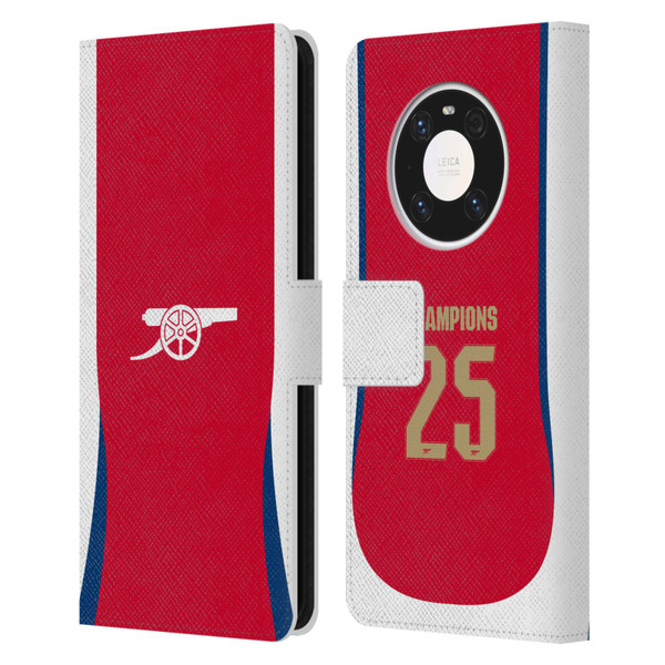 Arsenal FC 2025 Women's Champions Home Leather Book Wallet Case Cover For Huawei Mate 40 Pro 5G