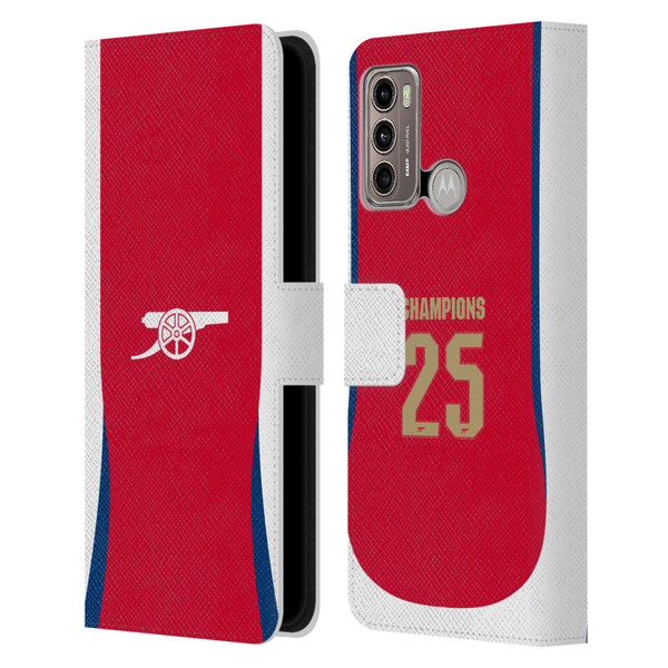 Arsenal FC 2025 Women's Champions Home Leather Book Wallet Case Cover For Motorola Moto G60 / Moto G40 Fusion