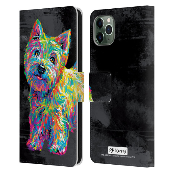 P.D. Moreno Animals II Marvin The Westie Dog Leather Book Wallet Case Cover For Apple iPhone 11 Pro Max