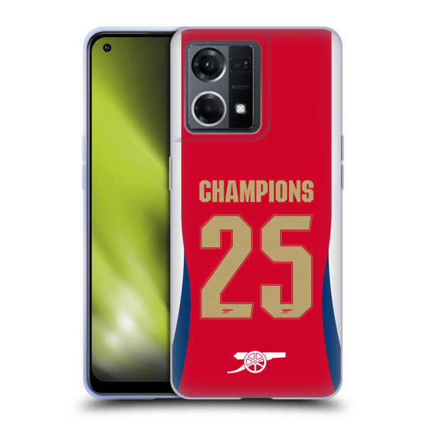 Arsenal FC 2025 Women's Champions Home Soft Gel Case for OPPO Reno8 4G