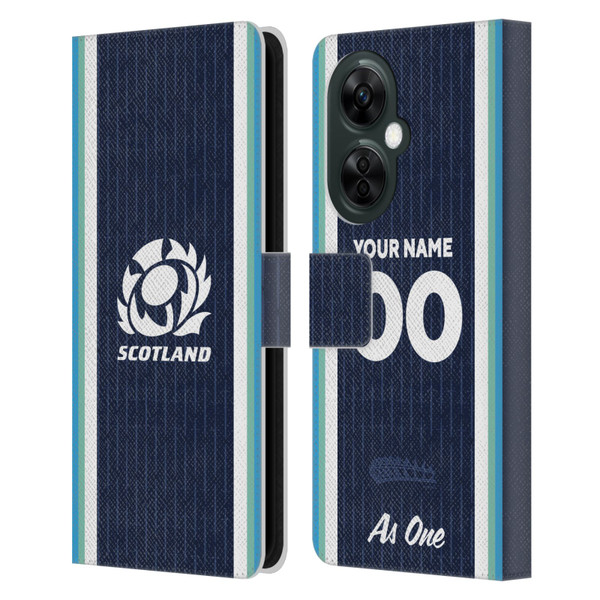 Custom Customised Personalised Scotland Rugby 2024/25 Kit Home Leather Book Wallet Case Cover For OnePlus Nord CE 3 Lite 5G