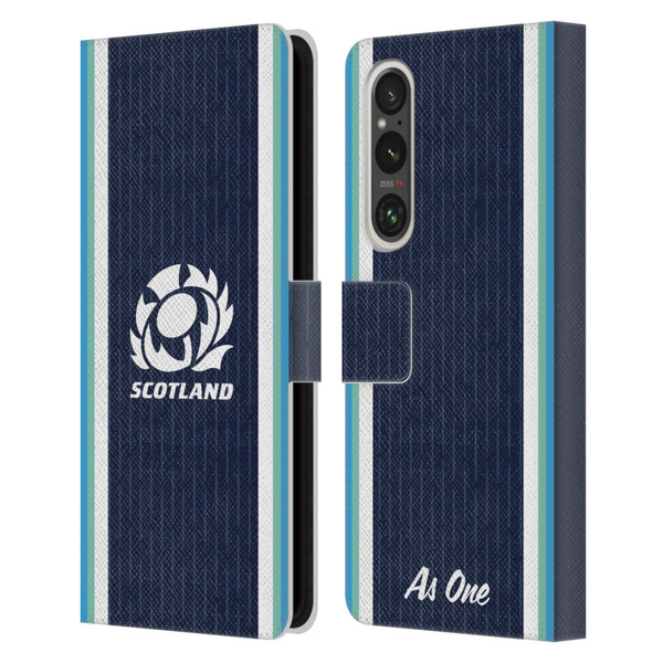 Scotland Rugby 2024/25 Crest Kit Home Leather Book Wallet Case Cover For Sony Xperia 1 V 5G
