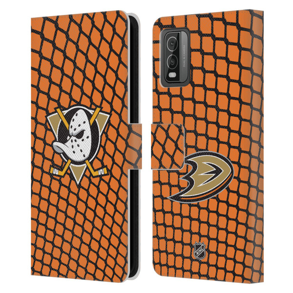 NHL Anaheim Ducks Net Pattern Leather Book Wallet Case Cover For Nokia C210