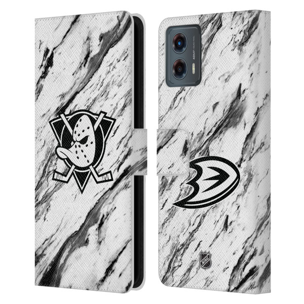 NHL Anaheim Ducks Marble Leather Book Wallet Case Cover For Motorola Moto G (2023)