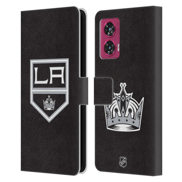 NHL Los Angeles Kings Plain Leather Book Wallet Case Cover For Motorola Edge 50 Fusion