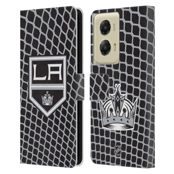 NHL Los Angeles Kings Net Pattern Leather Book Wallet Case Cover For Motorola Moto G Stylus 5G (2024)
