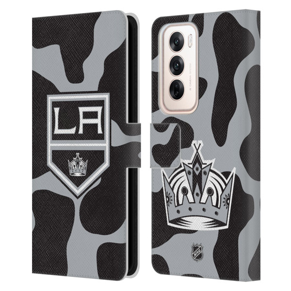 NHL Los Angeles Kings Cow Pattern Leather Book Wallet Case Cover For OPPO Reno12 5G NHL Los Angeles Kings Cow Pattern Leather Book Wallet Case Cover For OPPO Reno12 5G