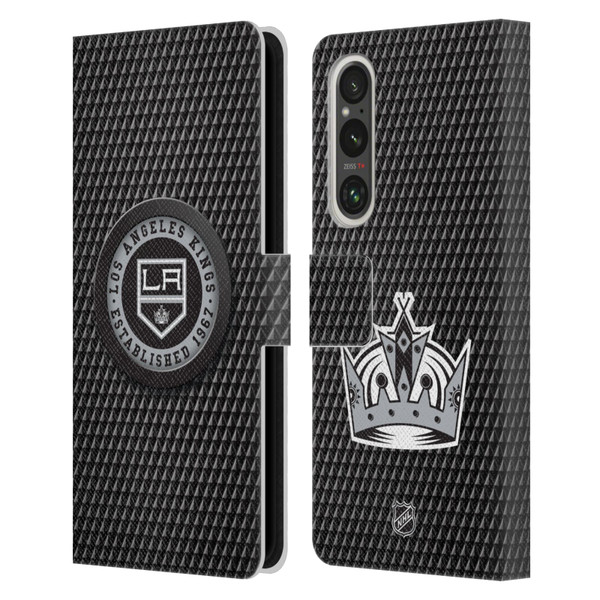 NHL Los Angeles Kings Puck Texture Leather Book Wallet Case Cover For Sony Xperia 1 V 5G NHL Los Angeles Kings Puck Texture Leather Book Wallet Case Cover For Sony Xperia 1 V 5G