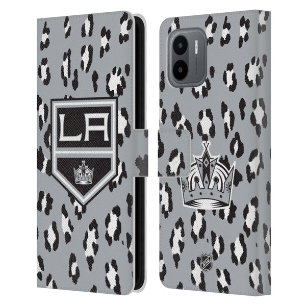 NHL Los Angeles Kings Leopard Patten Leather Book Wallet Case Cover For Xiaomi Redmi A2