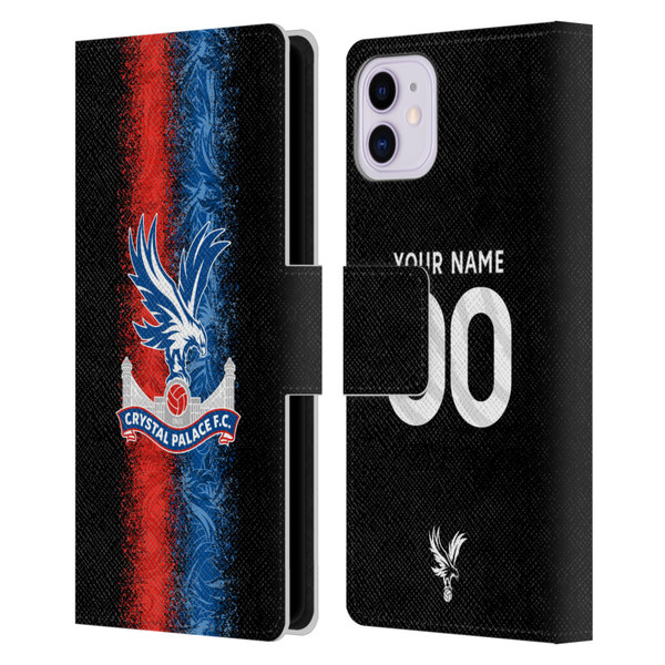 Custom Customised Personalised Crystal Palace Football Club 2024/25 Kit Third Leather Book Wallet Case Cover For Apple iPhone 11