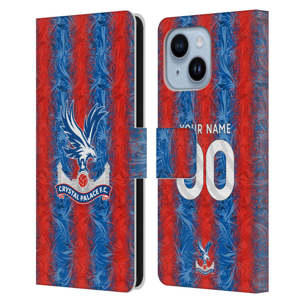 Custom Customised Personalised Crystal Palace Football Club 2024/25 Kit Home Leather Book Wallet Case Cover For Apple iPhone 14 Plus