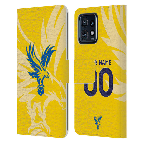 Custom Customised Personalised Crystal Palace Football Club 2024/25 Kit Away Leather Book Wallet Case Cover For Motorola Moto Edge 40 Pro/Plus 2023