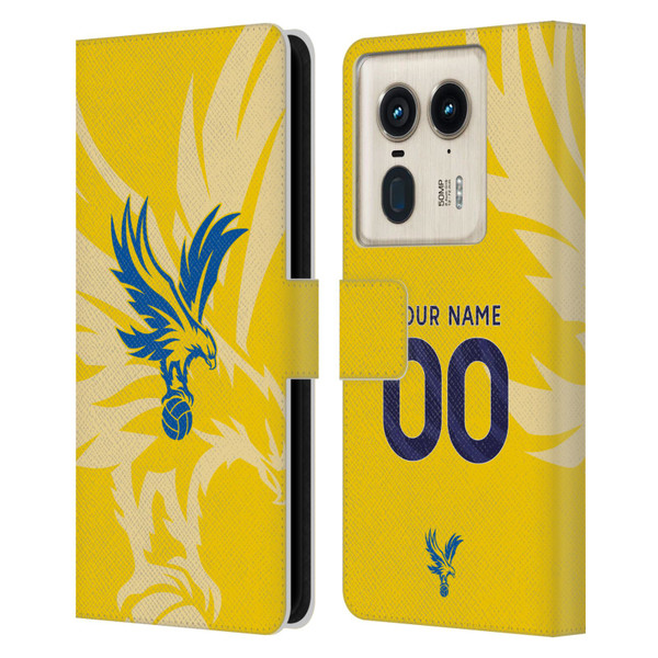 Custom Customised Personalised Crystal Palace Football Club 2024/25 Kit Away Leather Book Wallet Case Cover For Motorola Edge 50 Ultra/X50 Ultra