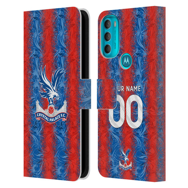 Custom Customised Personalised Crystal Palace Football Club 2024/25 Kit Home Leather Book Wallet Case Cover For Motorola Moto G71 5G