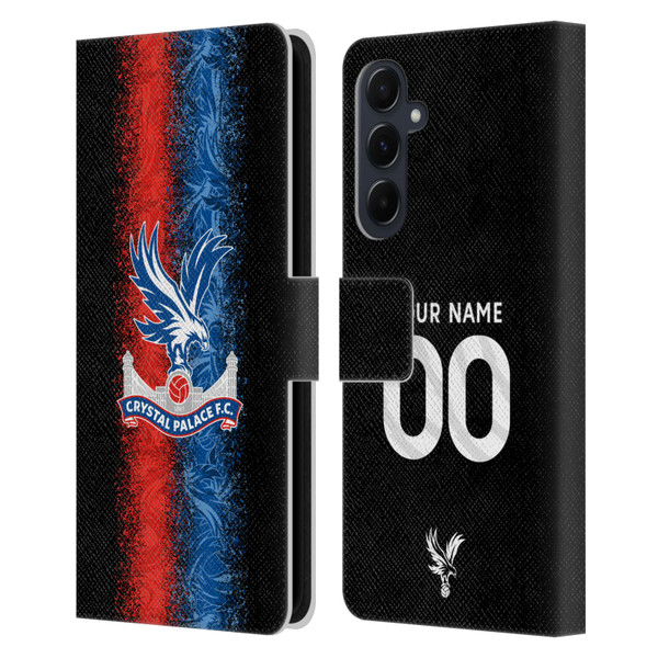 Custom Customised Personalised Crystal Palace Football Club 2024/25 Kit Third Leather Book Wallet Case Cover For Samsung Galaxy A55 5G