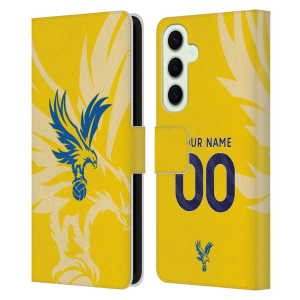 Custom Customised Personalised Crystal Palace Football Club 2024/25 Kit Away Leather Book Wallet Case Cover For Samsung Galaxy S25+