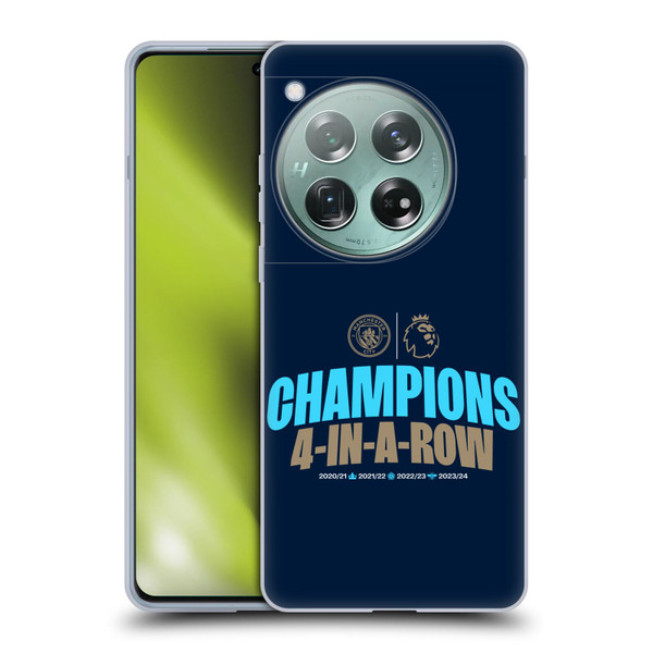 Manchester City Man City FC 2024 Premier League Champions 4 In A Row Dark Soft Gel Case for OnePlus 12 Manchester City Man City FC 2024 Premier League Champions 4 In A Row Dark Soft Gel Case for OnePlus 12