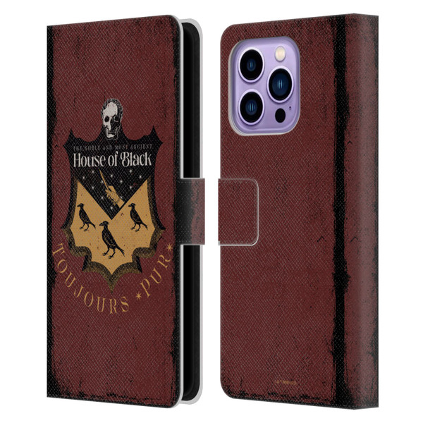 Harry Potter Dementors Kiss House Of Black Leather Book Wallet Case Cover For Apple iPhone 14 Pro Max